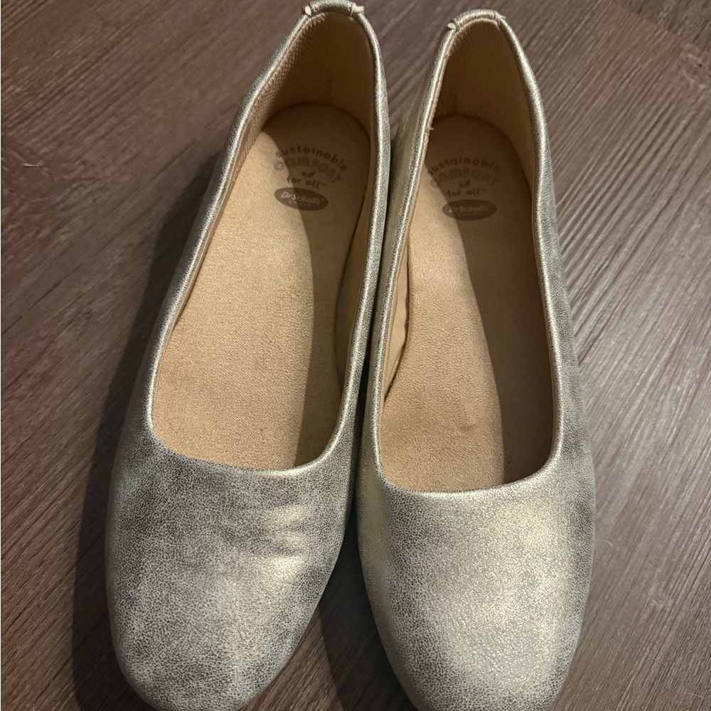 Dr. Scholl's Metallic Gold Slip-On Ballet Flats